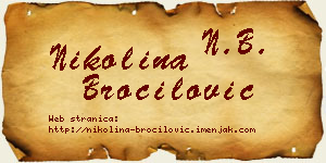 Nikolina Broćilović vizit kartica
